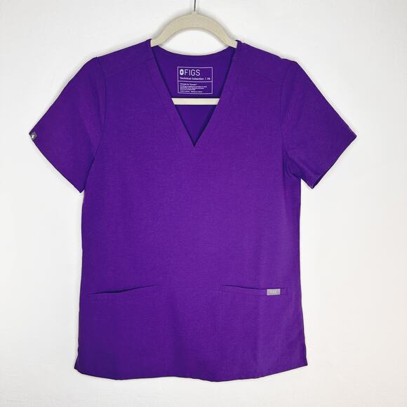 Figs Casma Three Pocket Technical Scrub Top Ultraviolet Purple Womens XS - Picture 16 of 16